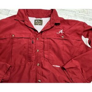 Drake Mens 2X LongSleeve Fishing Button Down Shirt Crimson Tide Alabama Football